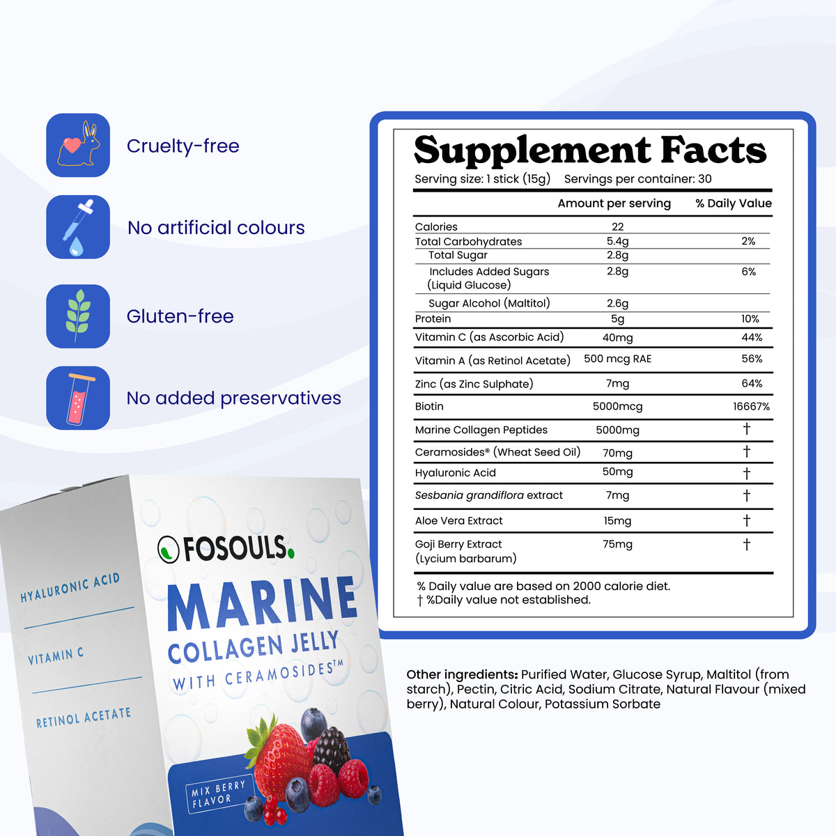 Marine Collagen Jelly | Mixed Berry | 30 sticks