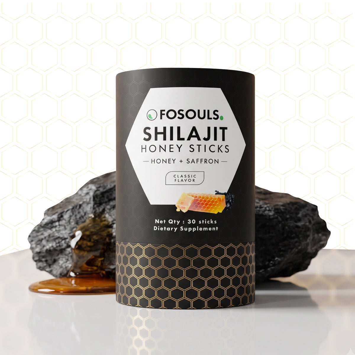 Shilajit Honey Sticks | Honey + Saffron | 30 Sticks
